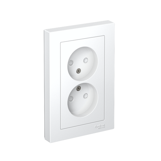 Розетка 2-м СП AtlasDesign 16А IP20 без заземл. защ. шторки в сборе бел. SE ATN000122