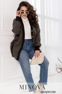 Кардиган 2398-черный-беж Minova