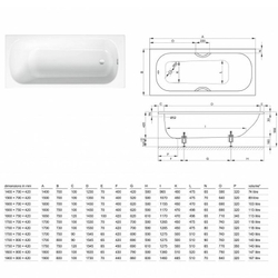 Стальная ванна Bette Form (Бетте Форм) 170х70, mod. 2945-000 AD