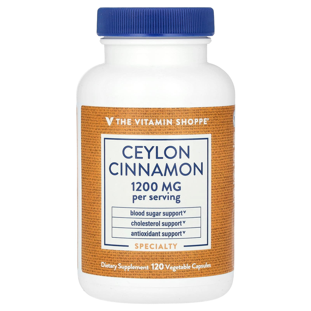 The Vitamin Shoppe, Цейлонская корица, 120 растительных капсул (600 мг на капсулу)