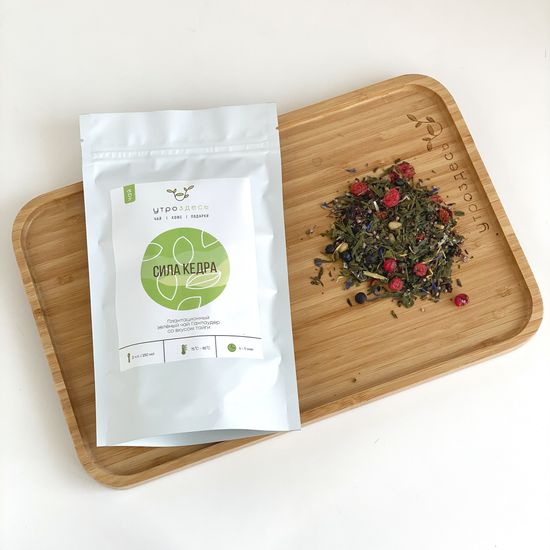 Зелёный чай листовой с ягодами Сила кедра, 40г