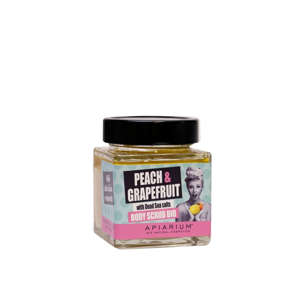 СКРАБ ПЕРСИК И ГРЕЙПФРУТ APIARIUM Peach & Grapefruit  Organic Body scrub 410 gr