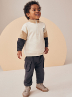 Толстовка на молнии и брюки карго в комплекте для мальчика Next N96-331, Серый, Бежевый