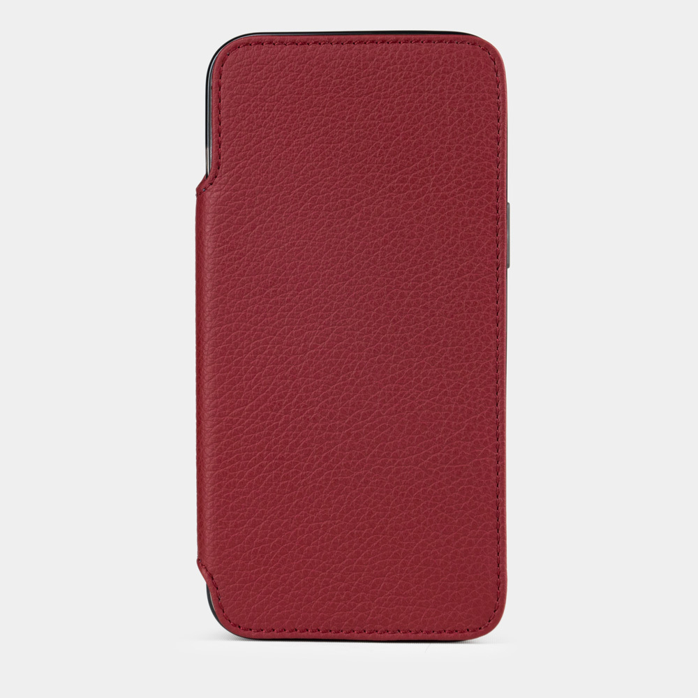 Чехол кожаный Benoit для iPhone 12 Pro Max вишневого цвета