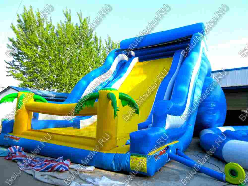 Большой надувной батут-горка "Волна - 2" 12*7*6 м