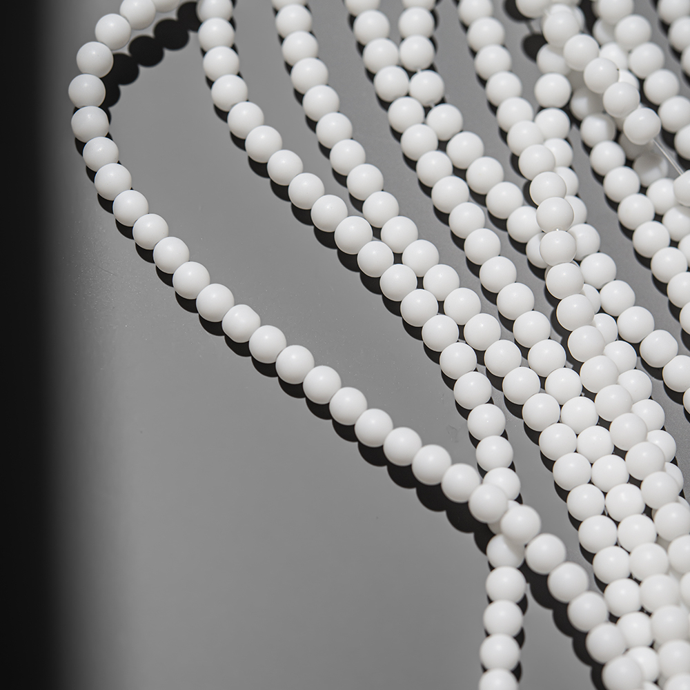 Керамические бусины, матовый белый, шар 4,5мм