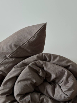 КПБ 2 сп ВАРЕНЫЙ ХЛОПОК "Коричневый меланж"