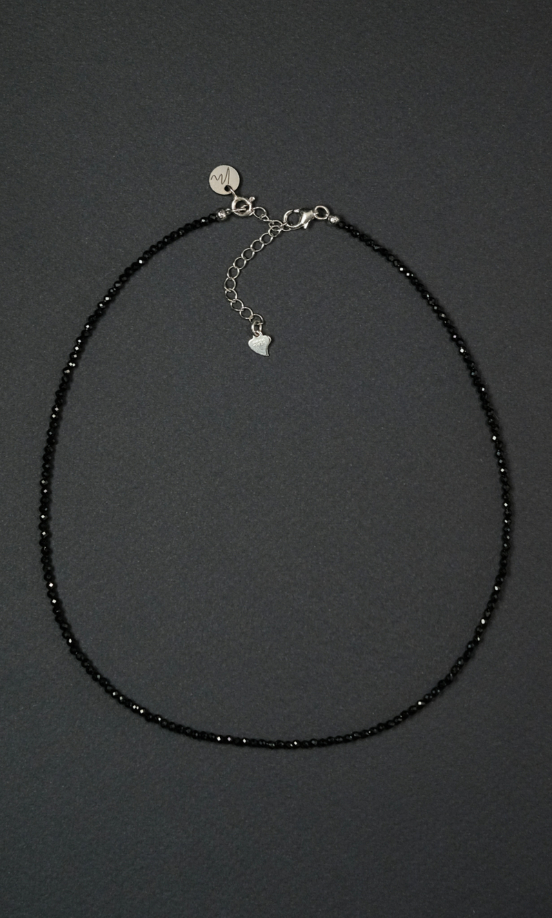 Чокер "Memo about Target" из черной шпинели 33-38 см