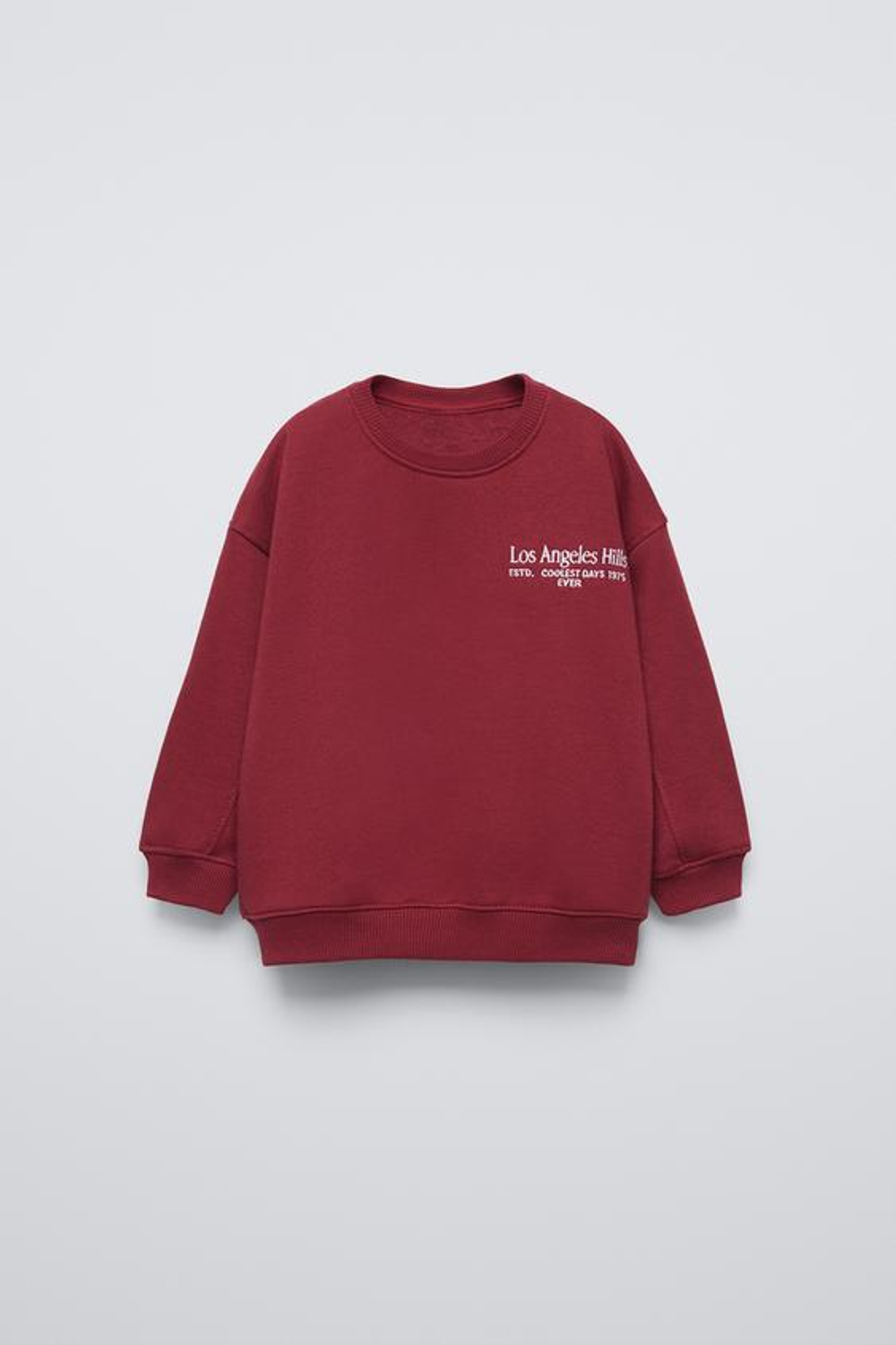 ZARA ТОЛСТОВКА С ВЫШИТОЙ НАДПИСЬЮ, ГРАНАТОВЫЙ