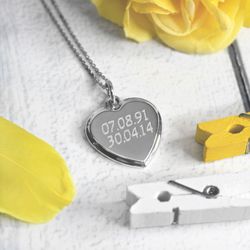 Сердечко из серебра с гравировкой на заказ