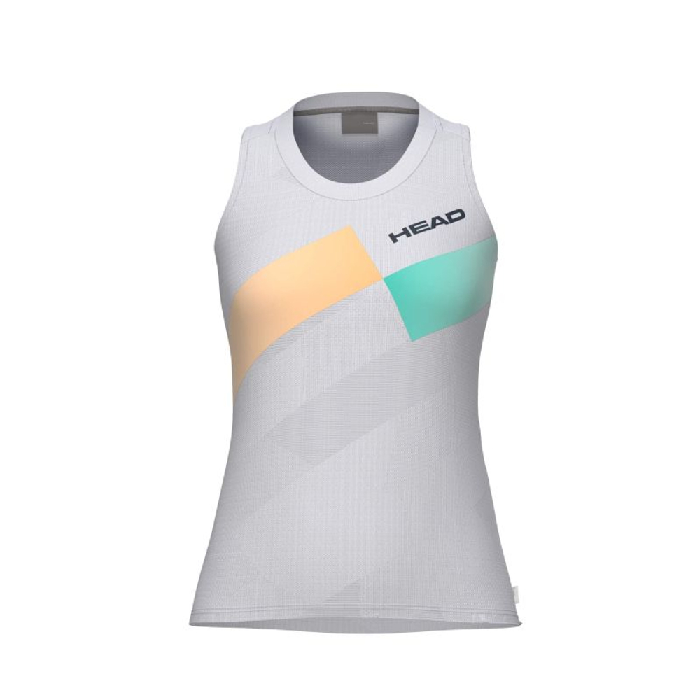 Женский топ теннисный Head Pro Tank - white/apricot/tourquoise