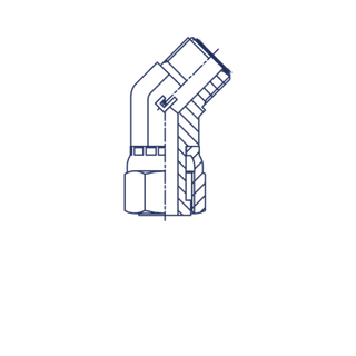 Соединение FN45 D06 ORFS 9/16 (обжатая гайка)