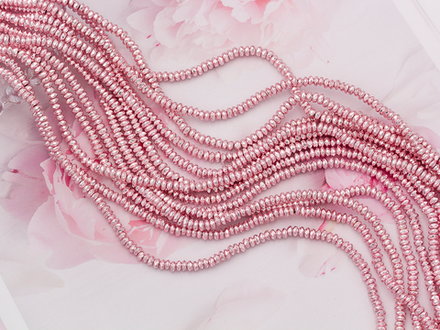 Нить бусин из гематита, рондель 4мм, огранка