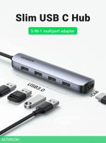 USB-хаб Ugreen CM417-20197 Space Gray (20197)