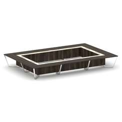 Steel Meet Стол переговорный прямоугольный MM-PR.B.SP-26K2 Дуб Мали/Ваниль Глянец/Нержавеющая Сталь/