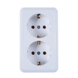 Розетка 2-м ОП Оптима РА16-374 16А IP20 с заземл. с монтаж. пластиной бел. Кунцево