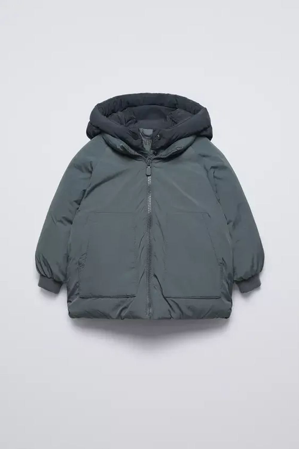 ZARA СТЕГАНАЯ КУРТКА WATER REPELLENT, СИНЕВАТЫЙ