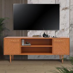 Тумба под ТВ Арт Колор leaves 155см Классик Голд Томленый оранжевый