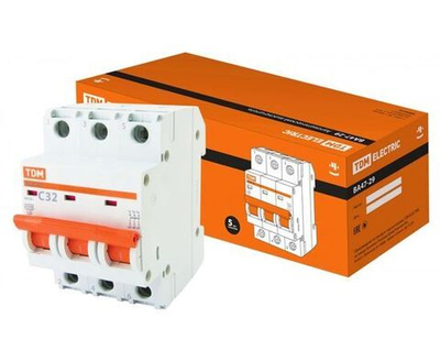 Автоматический выключатель ВА47-29 3Р 32А 4,5кА х-ка С TDM SQ0206-0112