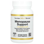 California Gold Nutrition, добавка для поддержки во время менопаузы с дудником гигантским, цинанхумом, зопником и L-лейцином, 30 растительных капсул