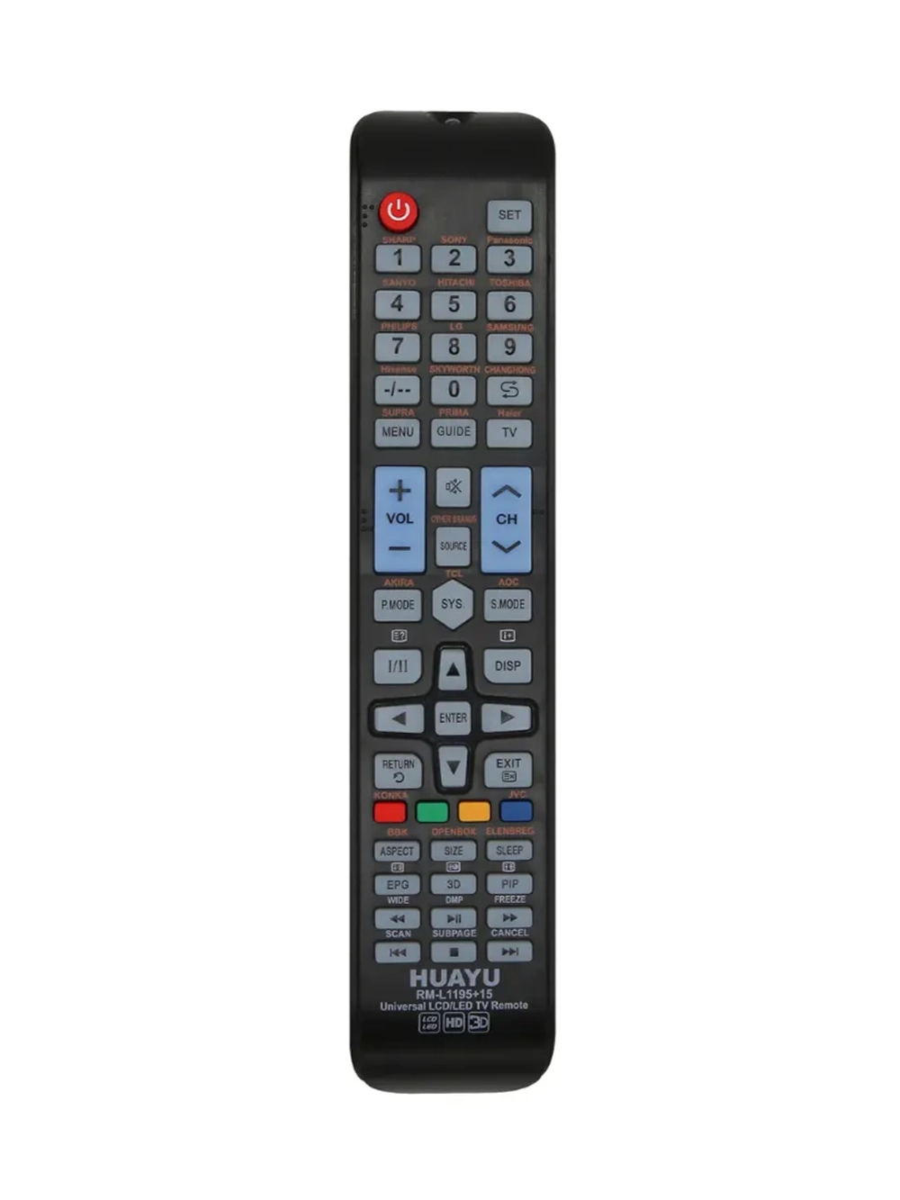 Пульт ДУ для телевизора Huayu, Различные Бренды RM-L1195+15 black ver.2024 универсальный для LCD ТВ корпус AA59-00581A PDUHRM2579