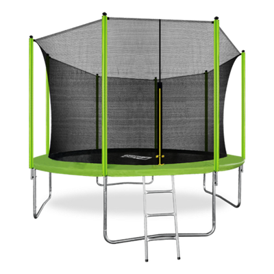 ARLAND Батут 12FT с внутренней страховочной сеткой и лестницей (Light green)