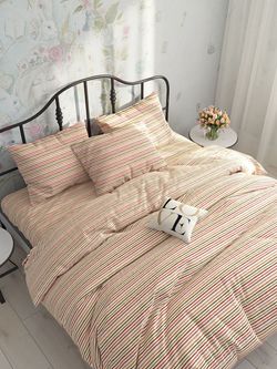 Простынь на резинке Сказка "Нежная полоска" 160х200 см, перкаль