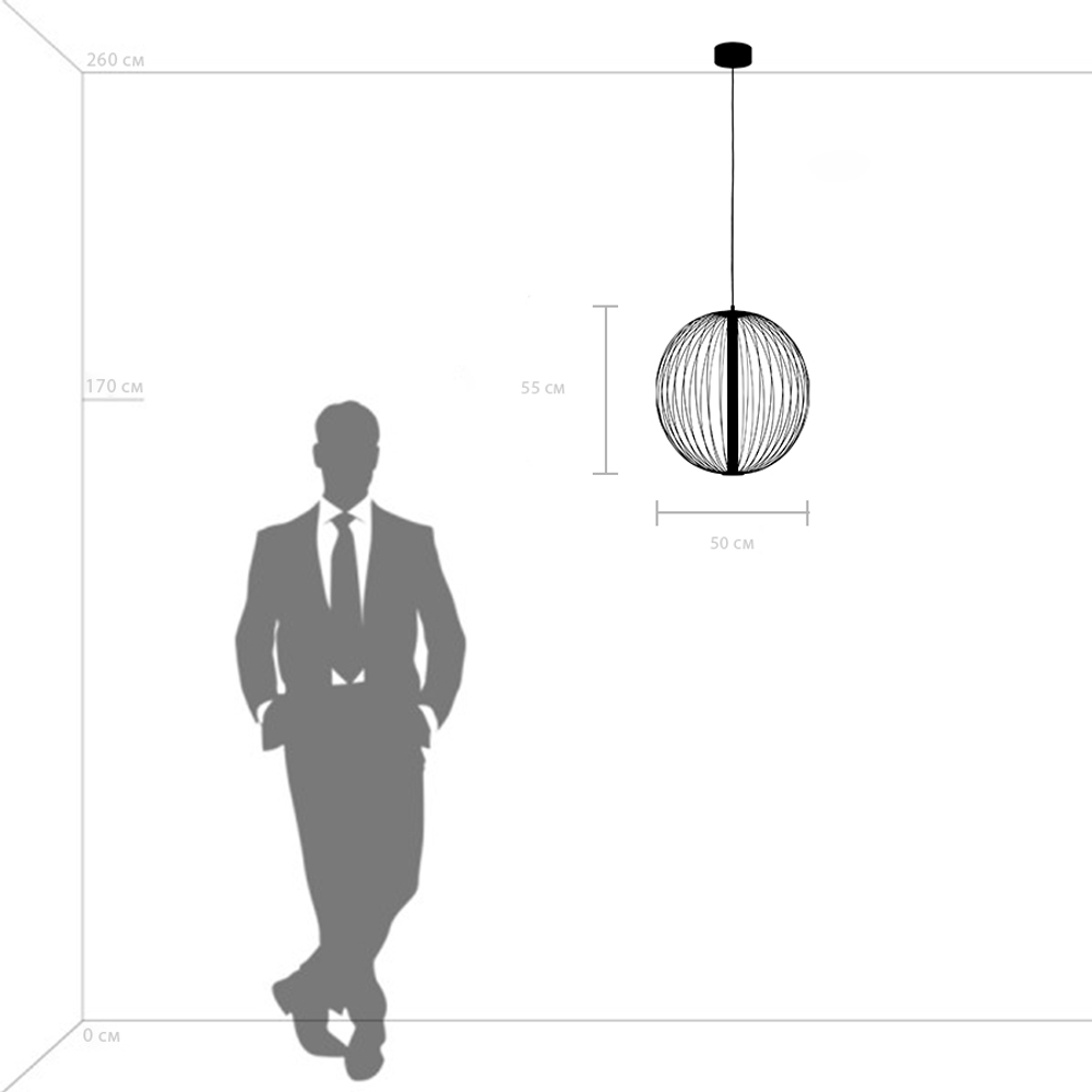 734057 Люстра SOLE 16W LED 1309LM 120G ЧЕРНЫЙ МАТОВЫЙ 3000K