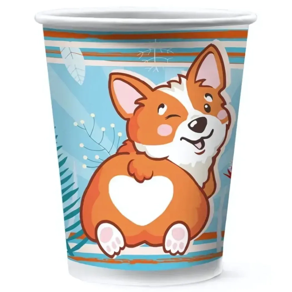 Набор бумажных стаканов 6шт 250мл «Корги»