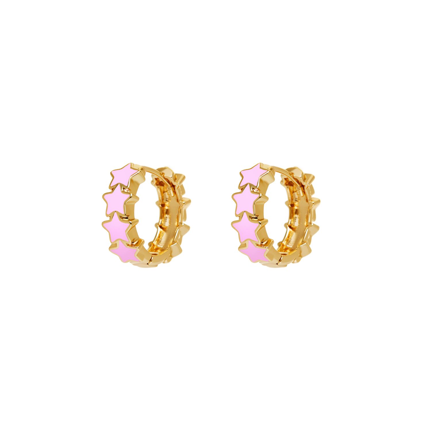 Серьги Pink Enamel Star