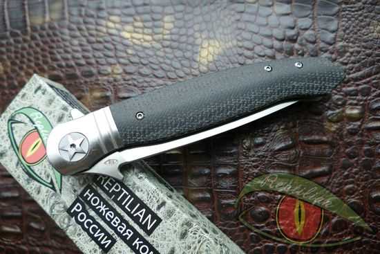 Складной нож REPTILIAN НКВД-03-1 c клинком из стали D2, рукоять микарта