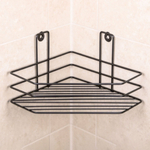 Полка угловая 1-ярусная трапеция 18*180*11см черная, ПТ-1Ч