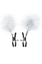 Зажимы для сосков TOYFA Theatre с белым пухом (Цвет: белый)