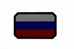 Шеврон Флаг России гекс большой PVC. Чёрный