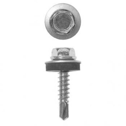 Саморез кровельный 5,5*19 D8 цинк, 6-гран, сверло, п/мет