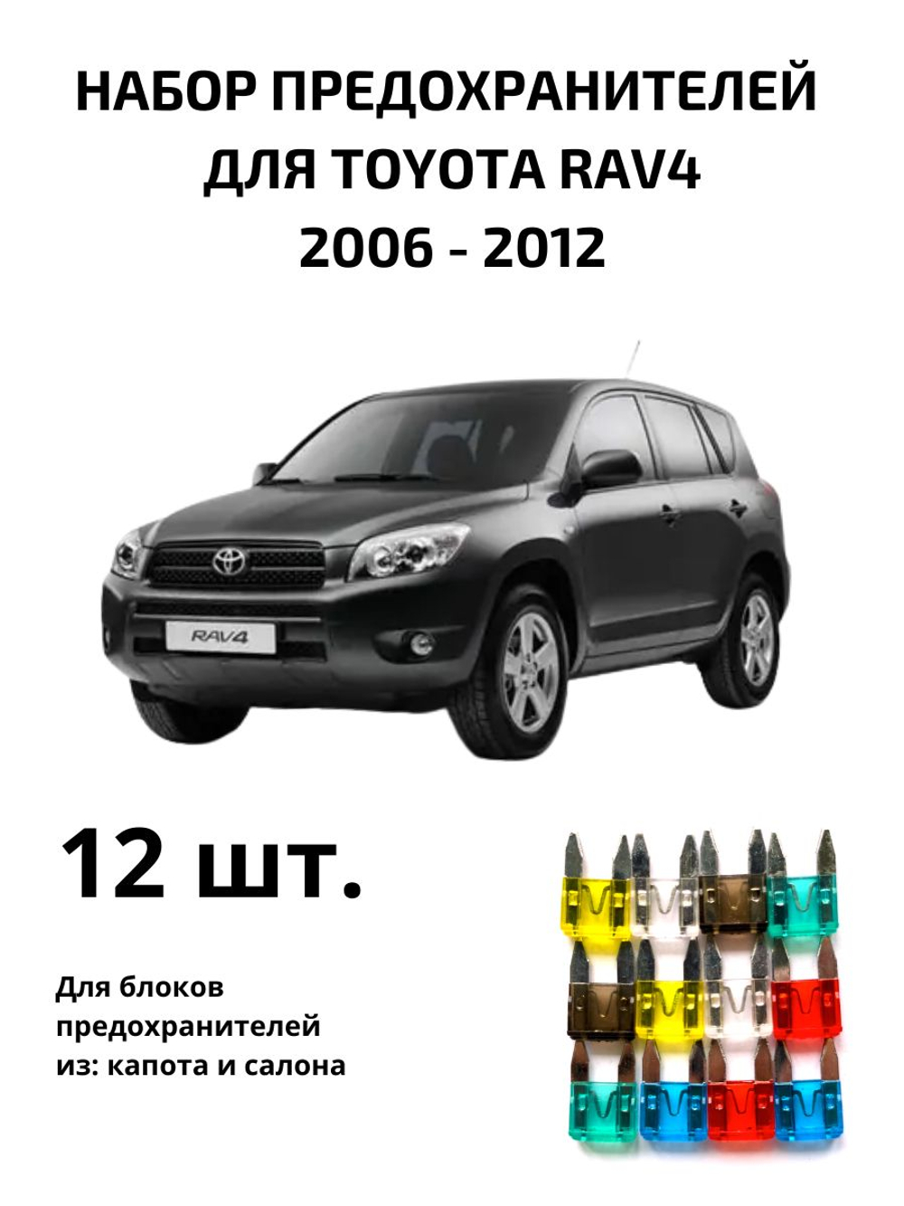 Набор предохранителей для Toyota RAV4 поколение 3 (RAV3)