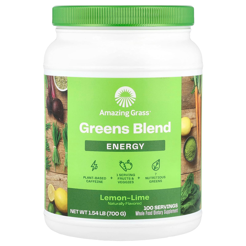 Amazing Grass, Green Superfood для повышения уровня энергии, лимон и лайм, 700 г (1,5 фунта)