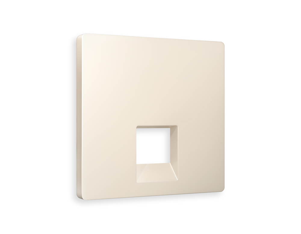 AP3320 Лицевая панель ALFA (Бежевый матовый) для компьютерной/телефонной розетки RJ-45/RJ-11 QUANT