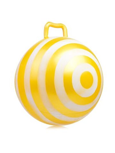 Мяч прыгун с ручкой 45 см (желто-белый цвет)