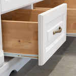 Шкаф для одежды распашной белый Харви трехдверный деревянный с ящиками, со штангой и полками, шкаф для вещей в прихожую и спальню с филенкой в викторианском стиле из массива сосны