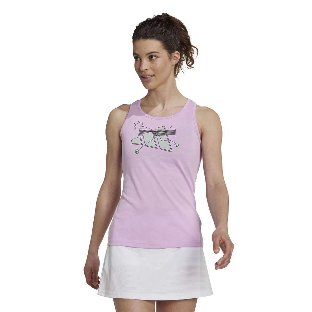 Женская теннисная майка adidas Cat Graphic Tank Top Women - Violet