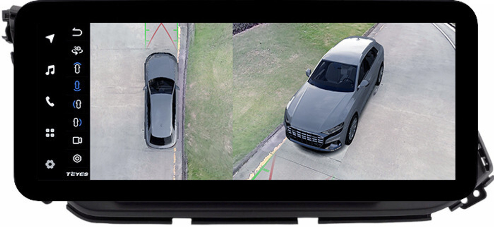 Магнитола для Hyundai Elantra 6 2018-2020 (штатная КЗВ) - Teyes LUX ONE 360 монитор 12.3" 2K QLED на Android 10, 6Гб+128Гб, CarPlay, 4G SIM-слот, 4 камеры в комплекте