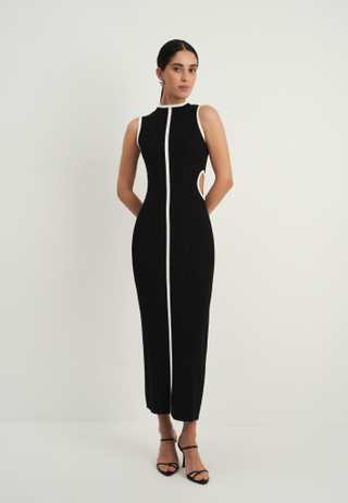Платье RENEE с боковыми вырезами, чёрный