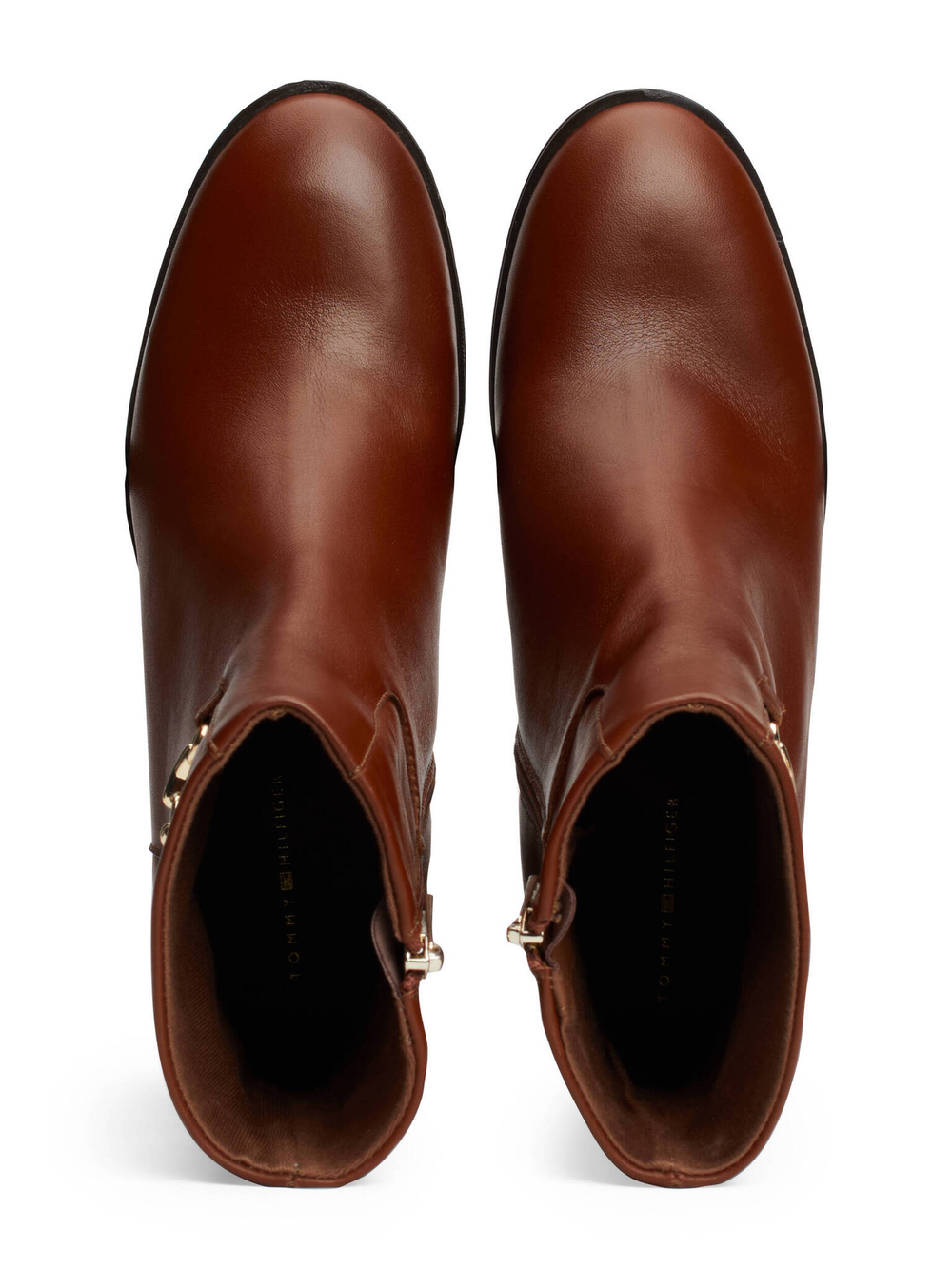 Кожаные ботильоны на каблуке Tommy Hilfiger - коричневый(FW0FW08183)