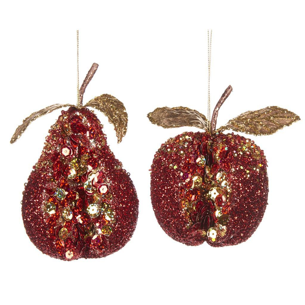 Груша и яблоко красные с золотом открытые 16см Goodwill Pear Apple Red Gold