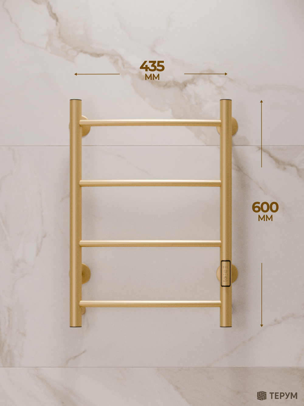 Полотенцесушитель электрический матовое золото BentLux 60-40