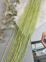 Бусины циркона (фианиты) 3 мм, нить 37 см, салатовый
