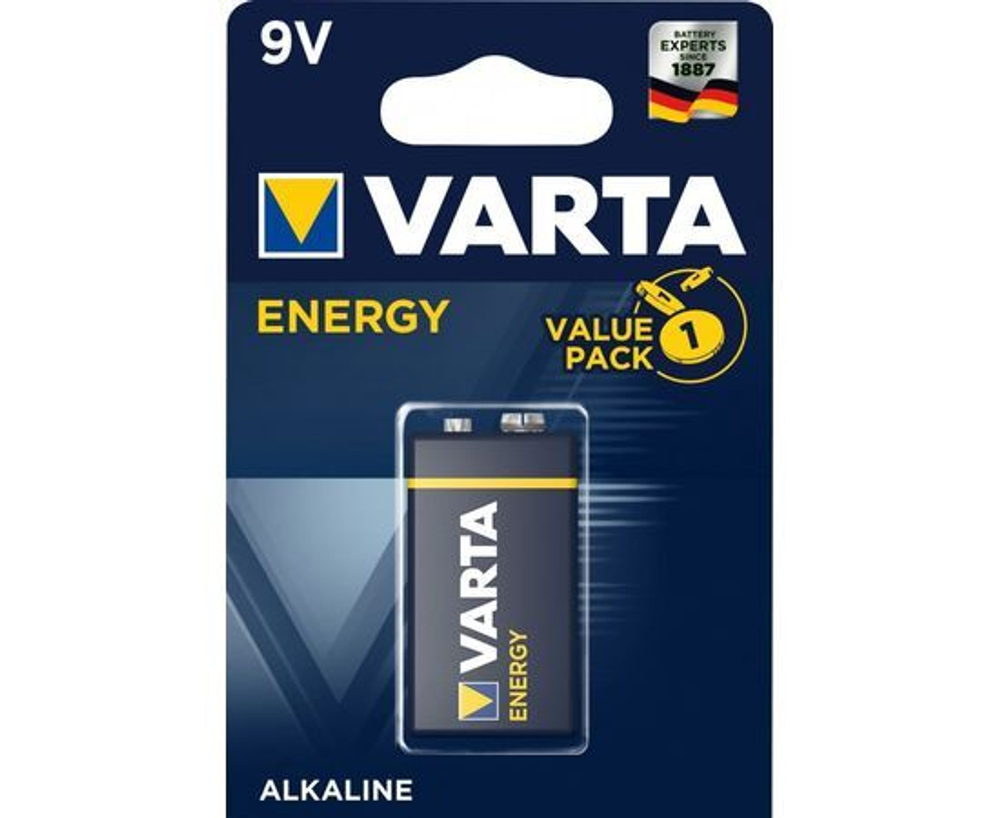 Батарейка Varta "Energy", Крона, Alkaline, 9 В, 6LP3146, 6LR61, BL1, 4122 (4122229411)