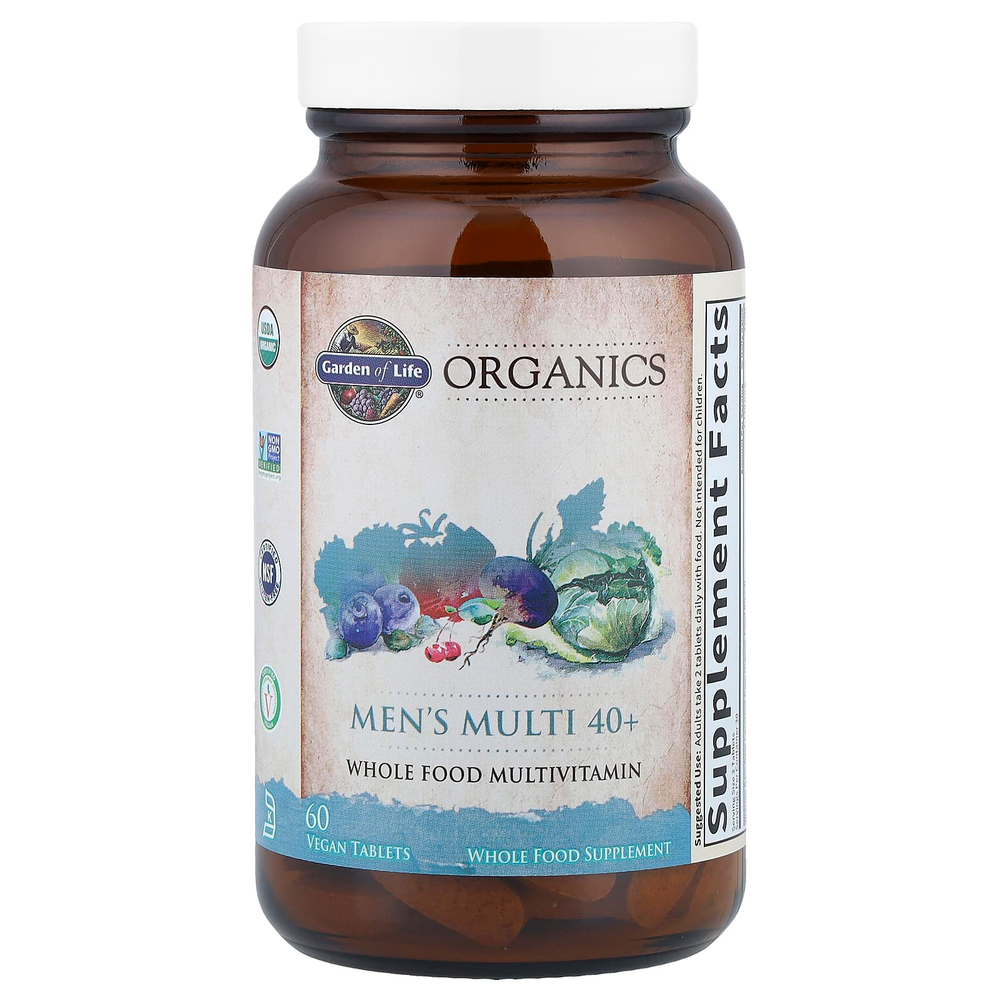 Garden of Life, Organics, Men's Multi 40+, 60 Vegan Tablets