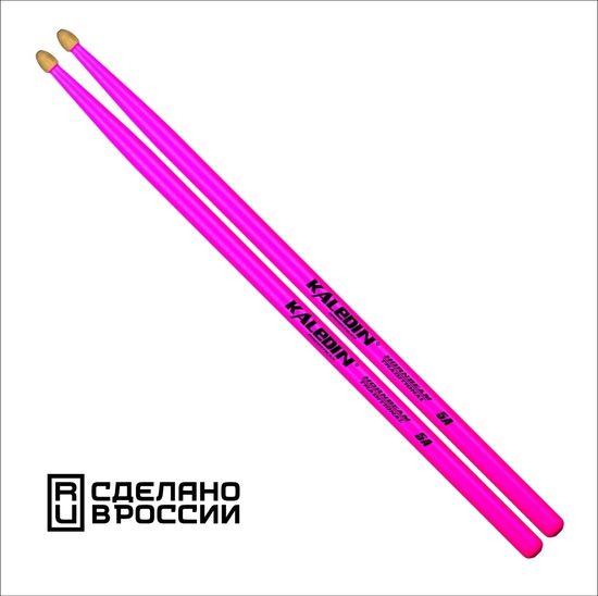 Барабанные палочки, граб, флуоресцентные, Kaledin Drumsticks 5A Pink 7KLHBPK5A